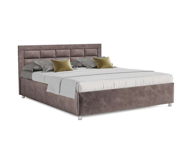 Кровать Версаль 140х190 серо-коричневого цвета с подъемным механизмом (вельвет)