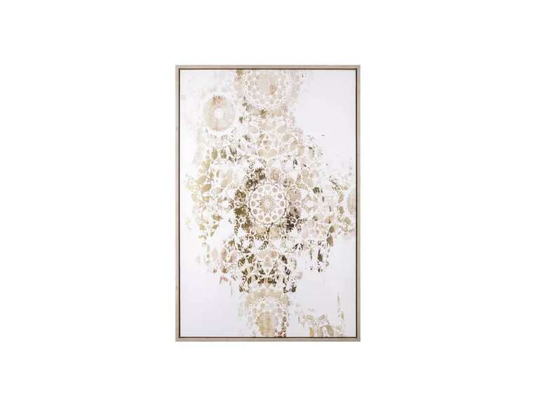 Картина Mandala Gold 60х90 бело-золотого цвета