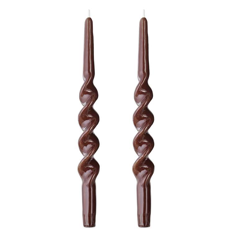 Набор из двух свечей коричневого цвета