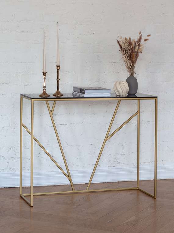 Консоль Eva серо-золотого цвета