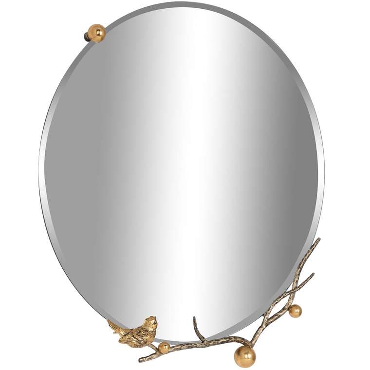 Зеркало настенное Терра Бранч серебряного цвета с бронзовым декором