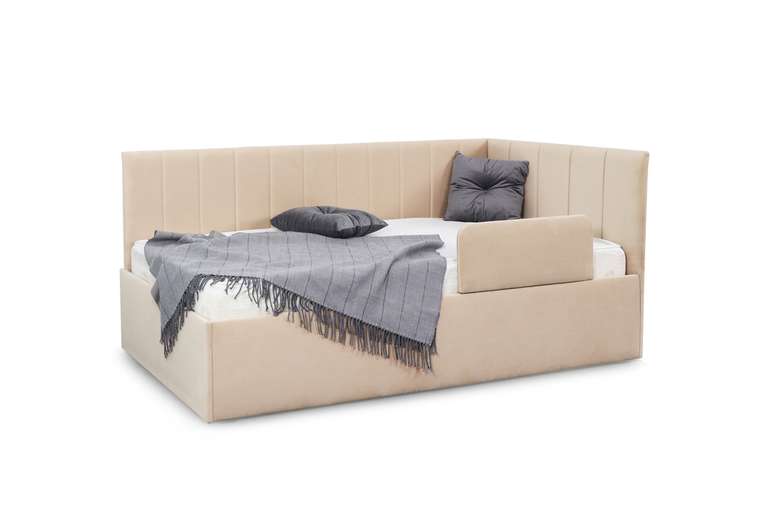 Детская кровать Хеппи 2 бежевого цвета с подъемным механизмом