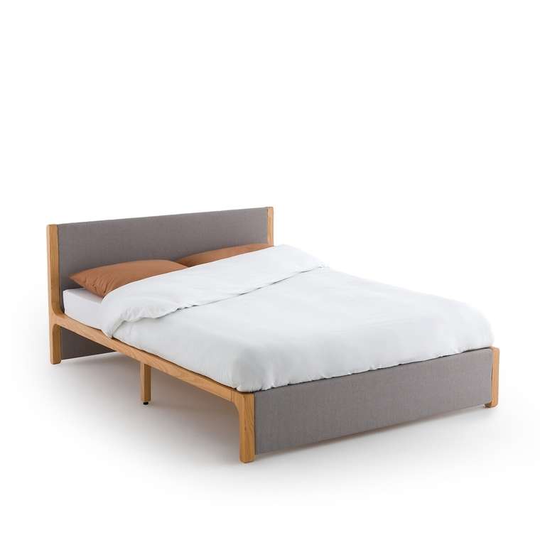 Кровать с реечным дном Elori 160x200 серого цвета