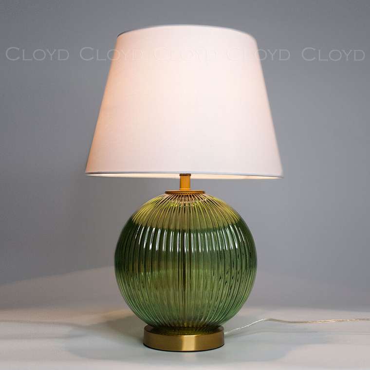 Настольная лампа Cloyd ZUCCHINI T1 / выс. 54 см - латунь - зелен. стекло