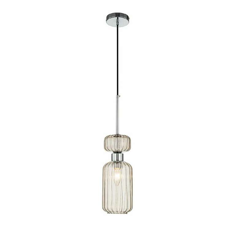Подвесной светильник Gloss 1141/1S Chrome/Beige (стекло, цвет бежевый)