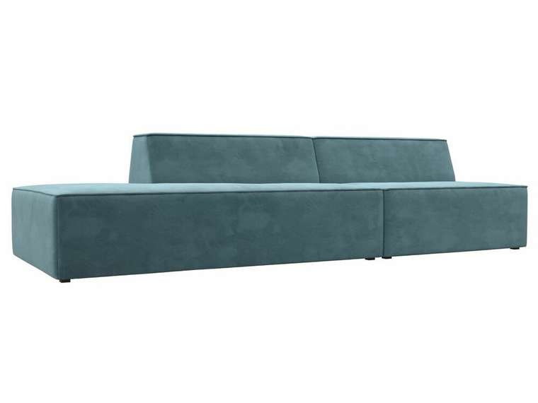 Прямой модульный диван Монс Модерн бирюзового цвета левый