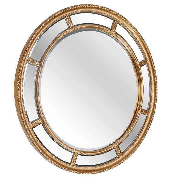 Большое круглое Настенное зеркало Prestige Gold  