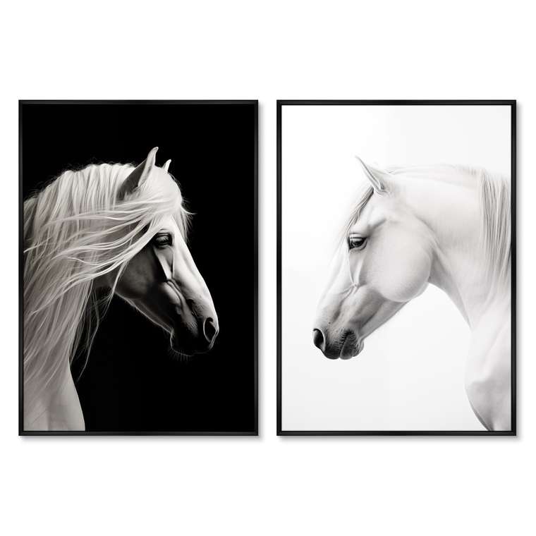 Набор из двух репродукций картин Grace of the horses, 2024г.