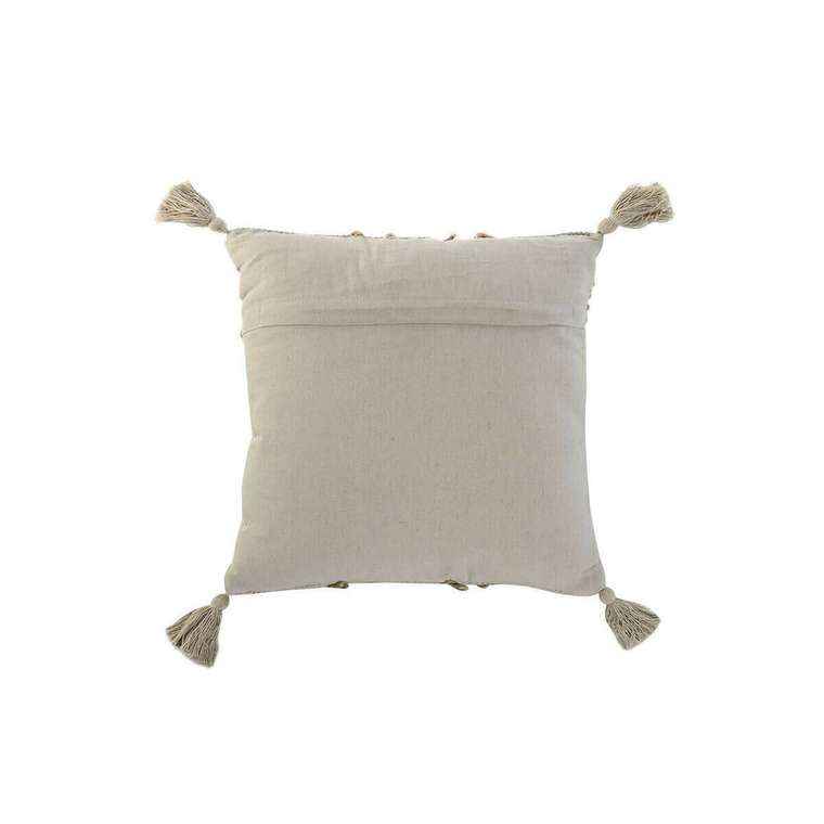 Декоративная подушка Boho 45x45 бежевого цвета с кисточками
