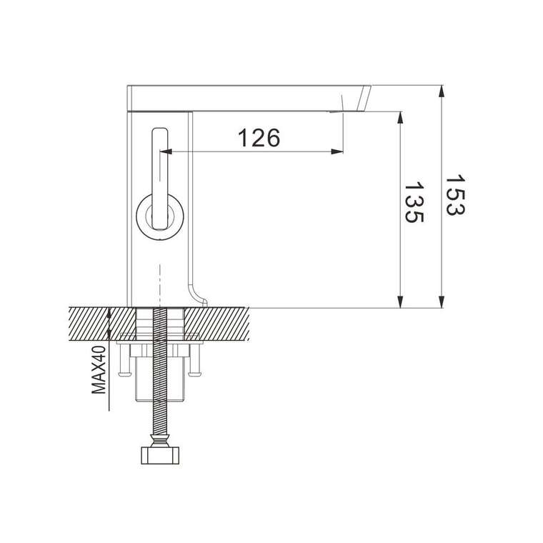 Смеситель для раковины Rose R18H R1801H, черный