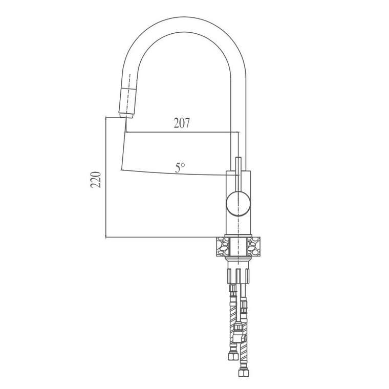 Смеситель для кухни Haiba HB70304-5, сталь