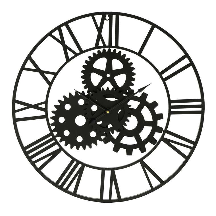 Часы настенные с кварцевым механизмом черного цвета