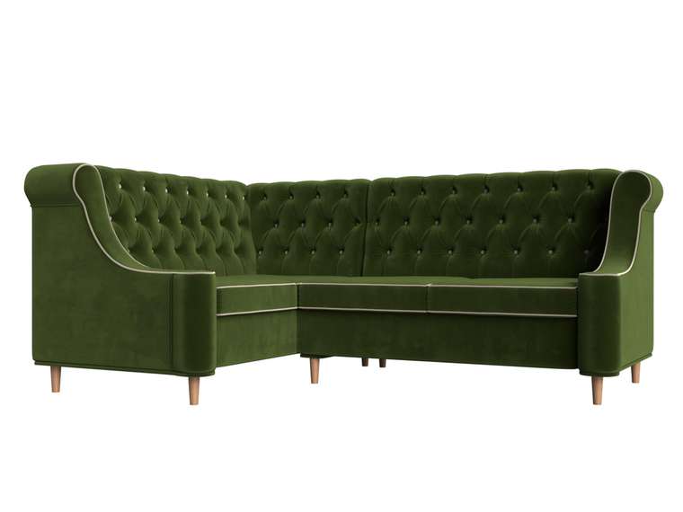 Угловой диван Бронкс зеленого цвета левый угол