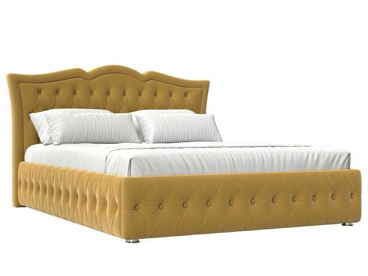 Кровать Герда 180х200 желтого цвета с подъемным механизмом