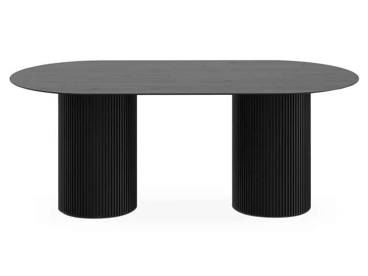 Стол обеденный овальный Mono Stripe 200 черного цвета
