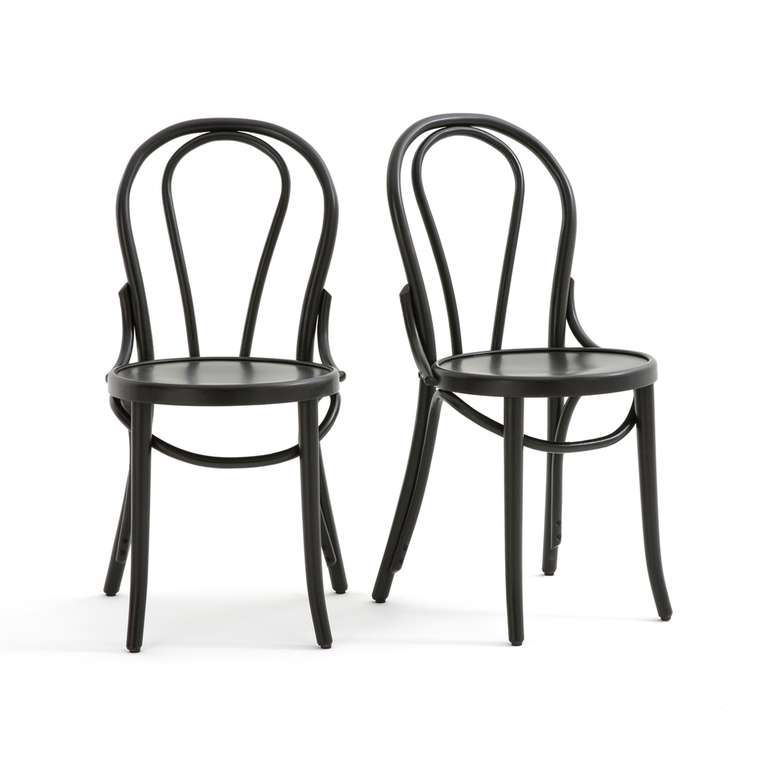 Комплект из двух высоких стульев Bistro черного цвета
