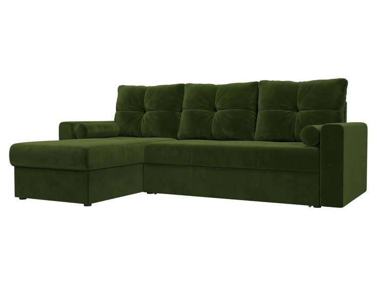 Угловой диван-кровать Верона зеленого цвета левый угол