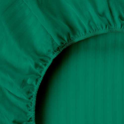 Простыня на резинке 'HoReCa' 160х200х20, страйп-сатин, 100 % хлопок, пл. 125 гр./кв. м., 'Малахит'