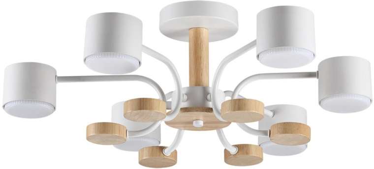 Потолочная люстра на штанге Lumion Rondo 8231/6C белый, металл/дерево/пластик LED GX53 6*9W 220V