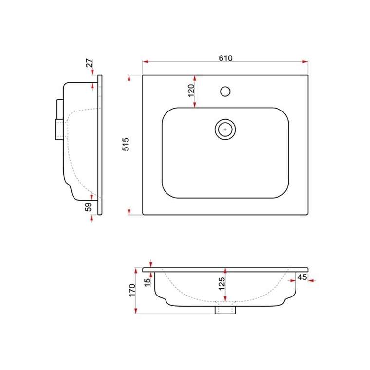 Раковина Dreja Just Flat 42061-KL