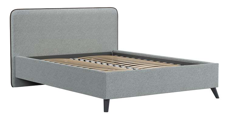 Кровать Милана 160х200 серого цвета без подъемного механизма