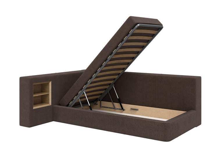 Кровать Cube 90х200 M шоколадного цвета с подъемным механизмом