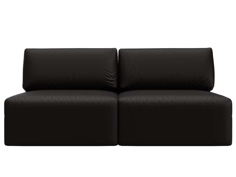 Модульный дивaн-кровать Лига-060 темно-коричневого цвета (экокожа)