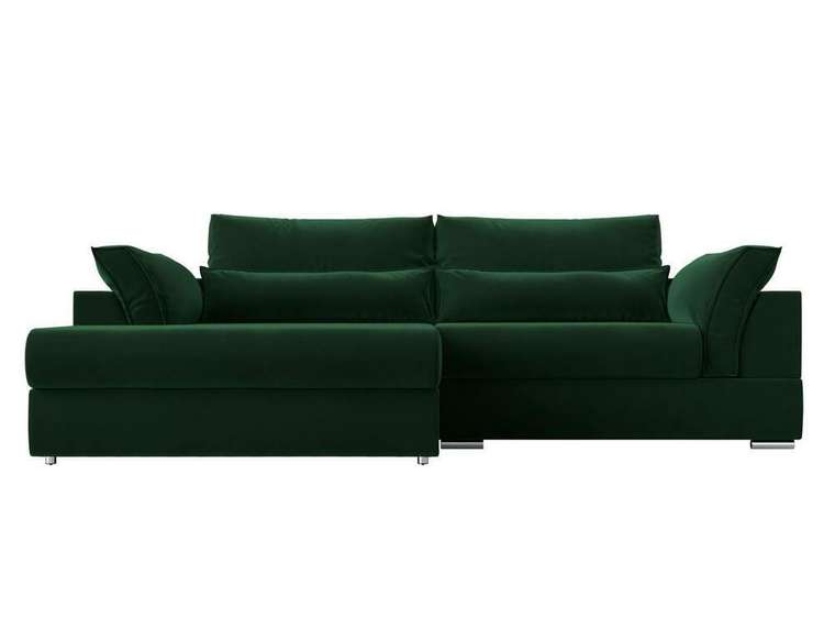 Угловой диван-кровать Пекин зеленого цвета угол левый