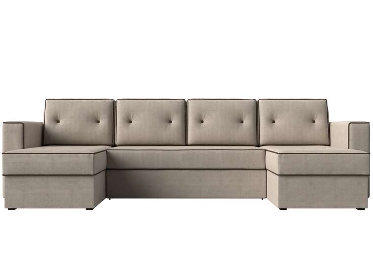 Угловой диван-кровать Принстон бежевого  цвета