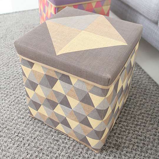 Пуф - коробка для вещей 'Triangle Scandic Jute' (разные цвета) / Серый