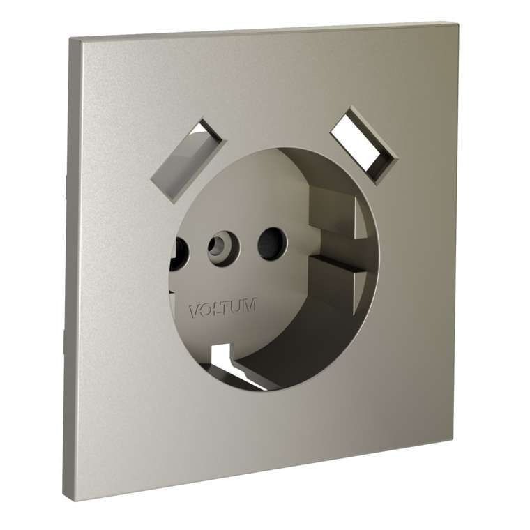 Накладка для розетки с заземлением и защитными шторками, с USB A+A, S70 (шелк)