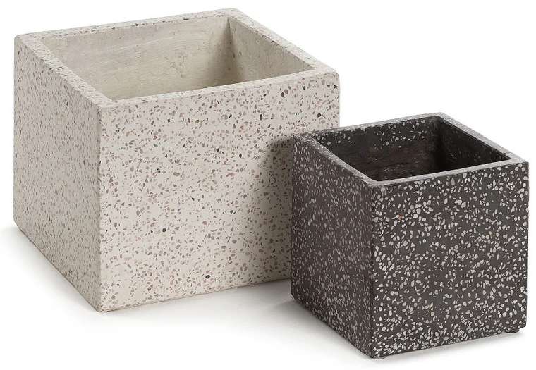 Комплект из двух кашпо Bransc pots черно-белого цвета