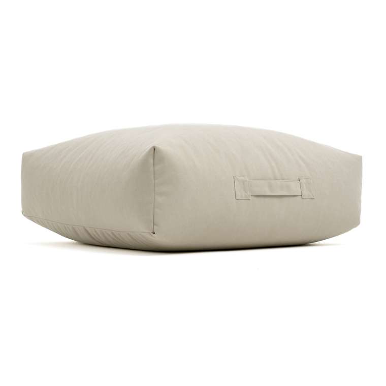 Пуф-подушка XL из натурального хлопка светло-бежевого цвета