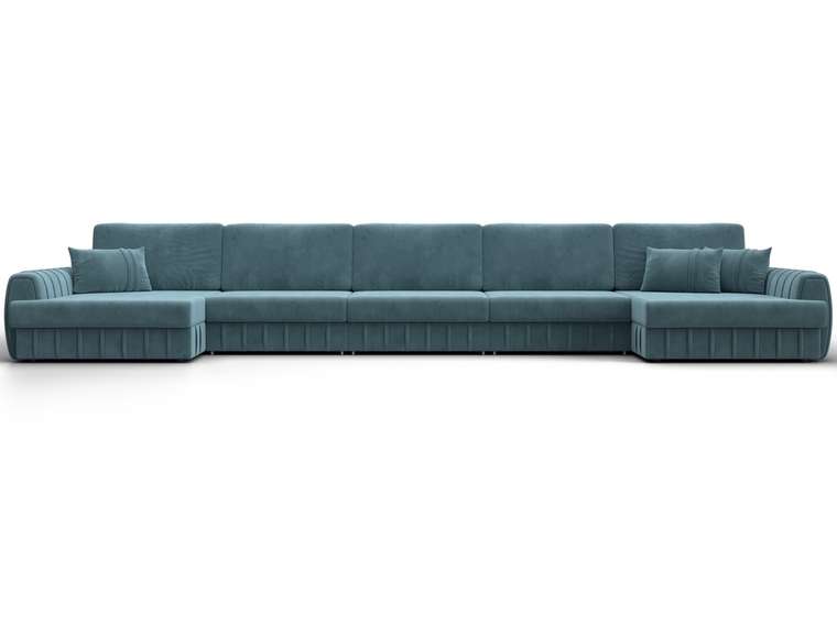 Угловой диван-кровать Лига-057 МегаЛонг бирюзового цвета