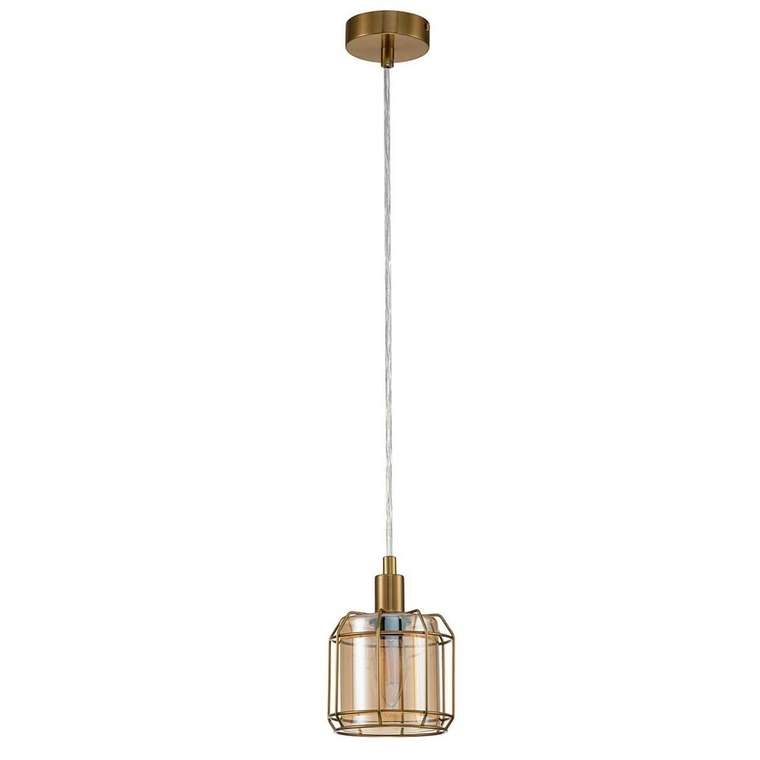 Подвесной светильник Midland 10188/1S Brass (стекло, цвет янтарный)