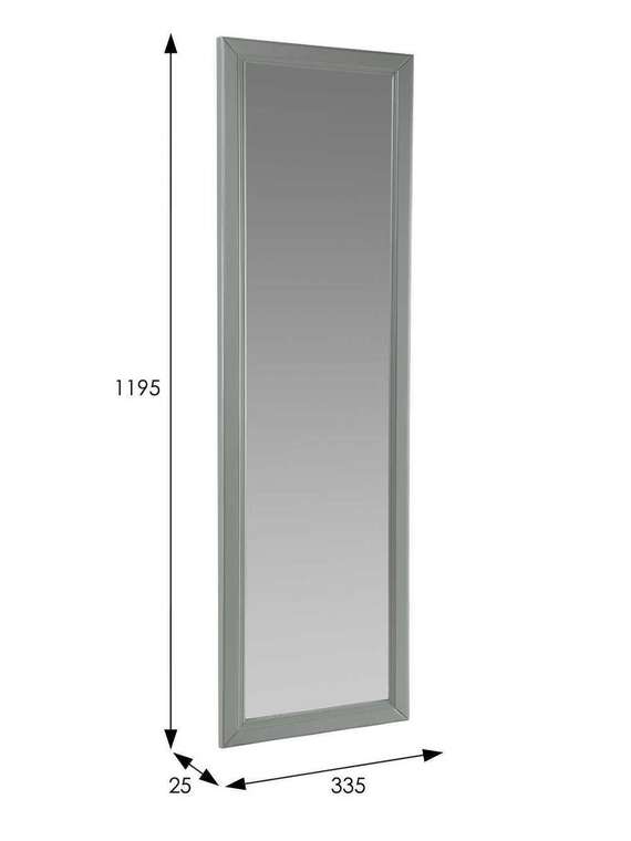 Настенное зеркало Селена 33х119 серого цвета 