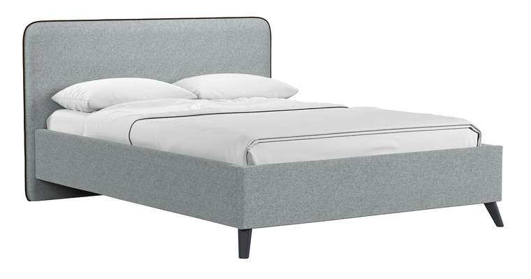 Кровать Милана 160х200 серого цвета с подъемным механизмом и дном