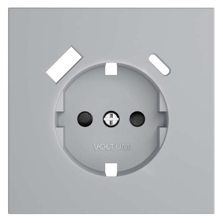 Накладка для розетки с заземлением и защитными шторками, с USB A+C, S70 (серый)