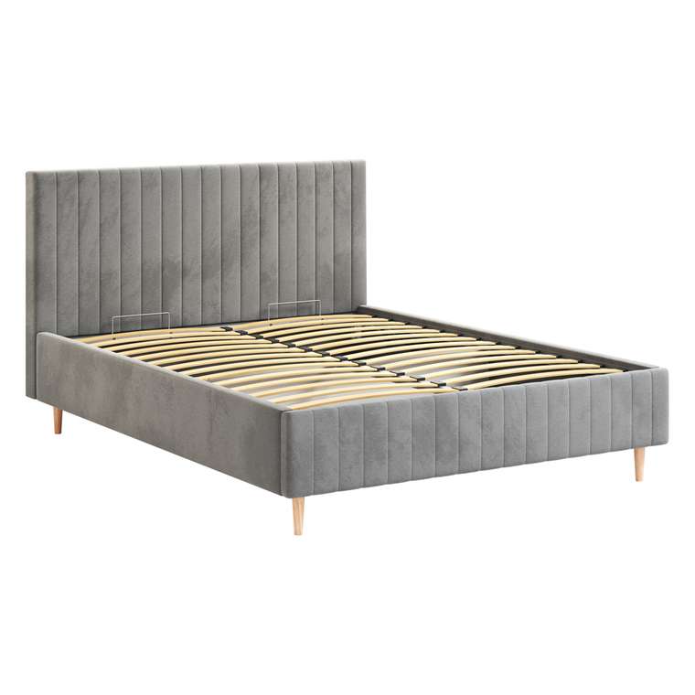 Кровать Афина 160х200 серого цвета с подъемным механизмом