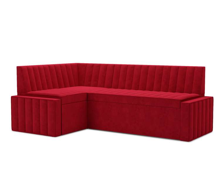 Угловой диван-кровать Вермут S красного цвета левый угол