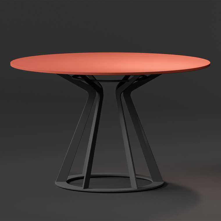 Обеденный стол Mercury цвета грейпфрут на черной опоре