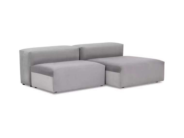 Угловой модульный диван Sorrento в обивке из велюра серого цвета