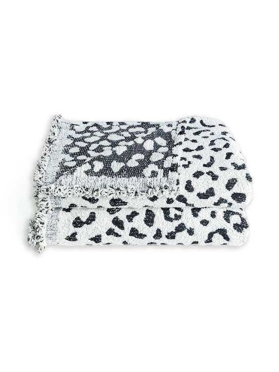 Покрывало Dmi softness cheetah 180x230 бело-черного цвета