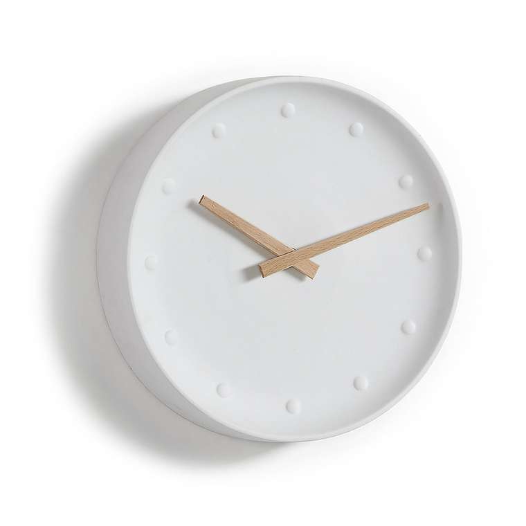  Часы настенные фарфоровые Wanu белого цвета