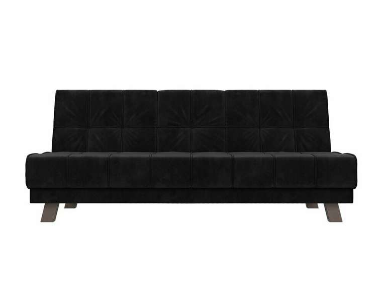 Прямой диван-кровать Винсент черного цвета