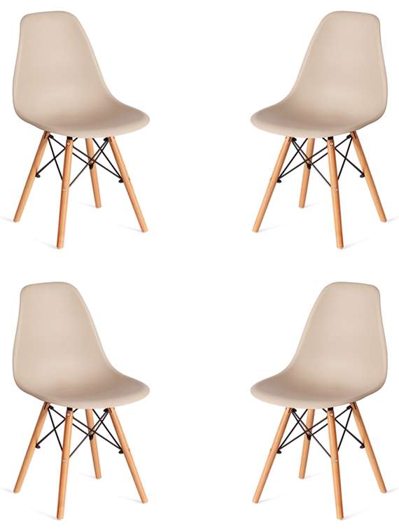 Набор из четырех стульев Cindy светло-бежевого цвета