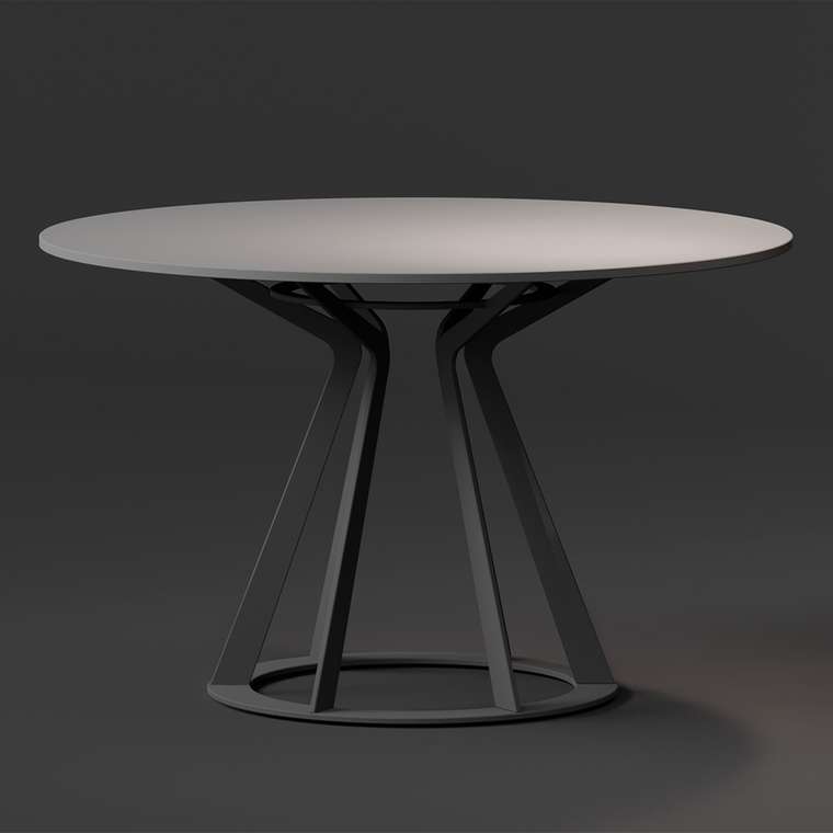 Обеденный стол Mercury серого цвета на черной опоре