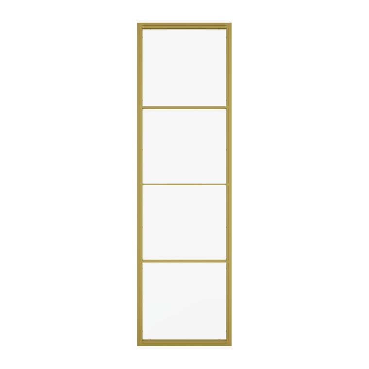 Металлическая перегородка Zonique 70х200 золотого цвета с бесцветным стеклом