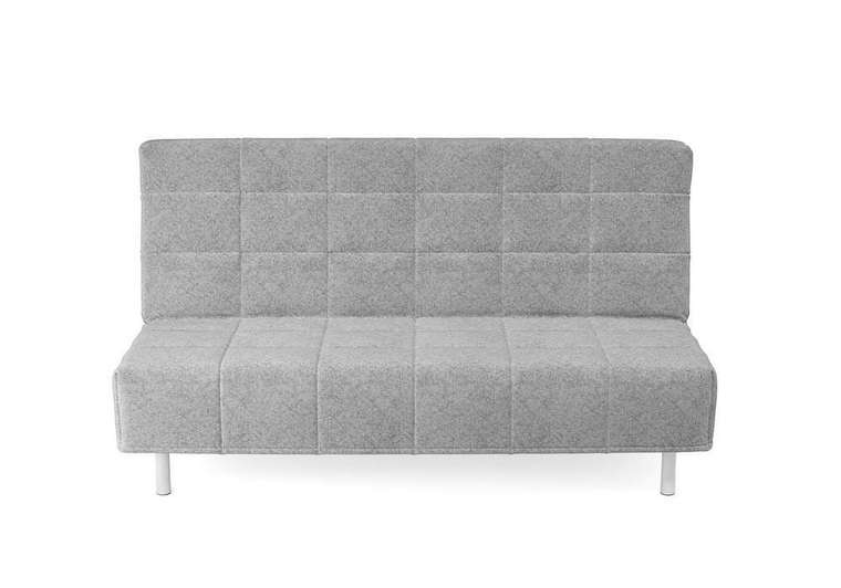 Диван-кровать Liberty 140х200 в обивке из микровелюра светло-серого цвета 