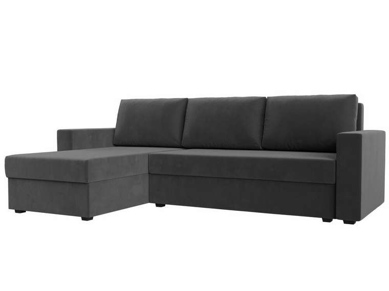 Угловой диван-кровать Траумберг Лайт серого цвета левый угол